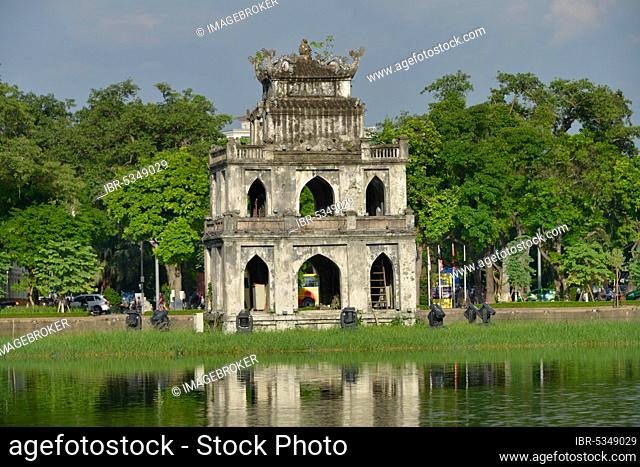 Thap Rua Turtle Tower, Hoan Kiem Lake, Hanoi, Vietnam, Asia