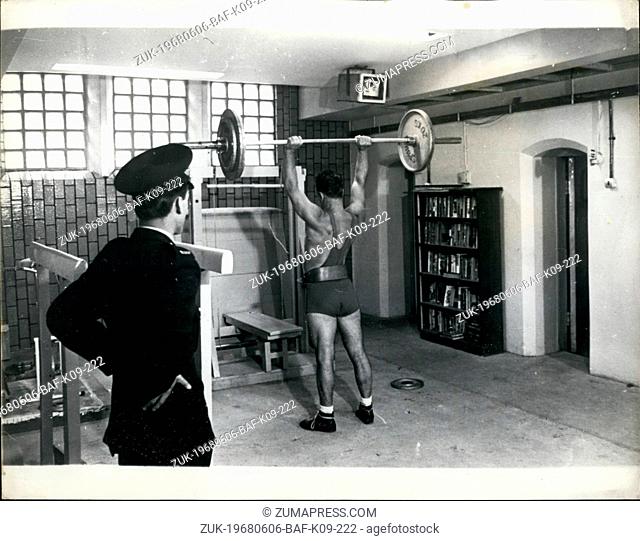 Jun. 06, 1968 - Inside Britain's toughest jails - the Maximum security wing at Leicester Jail.: One of a series of pictures taken during a press visit to the...
