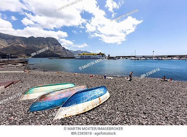 Fishing village of Puerto De Las Nieves with a ferry port, El Palmeral, Agaete, Gran Canaria, Canary Islands, Spain, Europe, PublicGround
