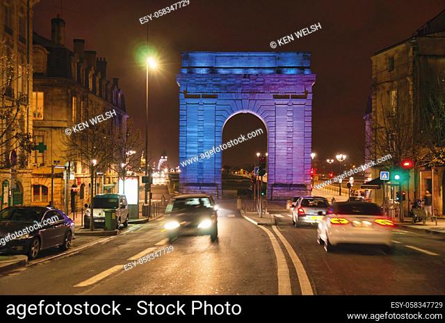 Bordeaux, Gironde Department, Aquitaine, France. Porte de Bourgogne also known as Porte des Salinières. The historic centre of Bordeaux is a UNESCO World...