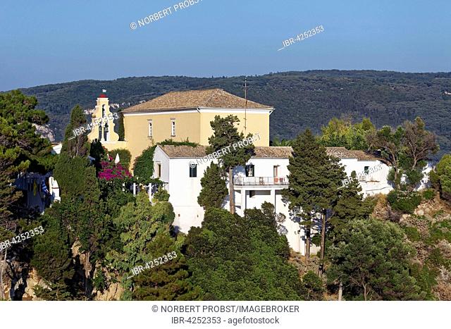 Monastery of Panagia Theotokos tis Paleokastritsas or Panagia Theotokos, Paleokastritsa, Corfu, Ionian Islands, Greece