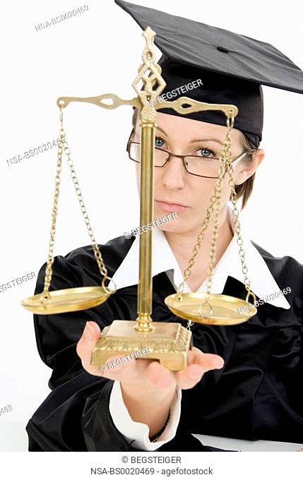 female judge with scale
