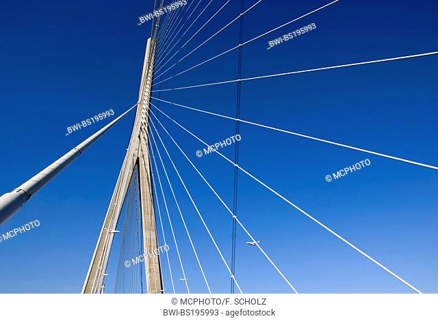 Bridge of Normandie, a cable-stayed road bridge between Le Havre and Honfleur over the Seine, France, Normandy