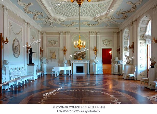 Interiors of the Gatchina Palace, White Hall