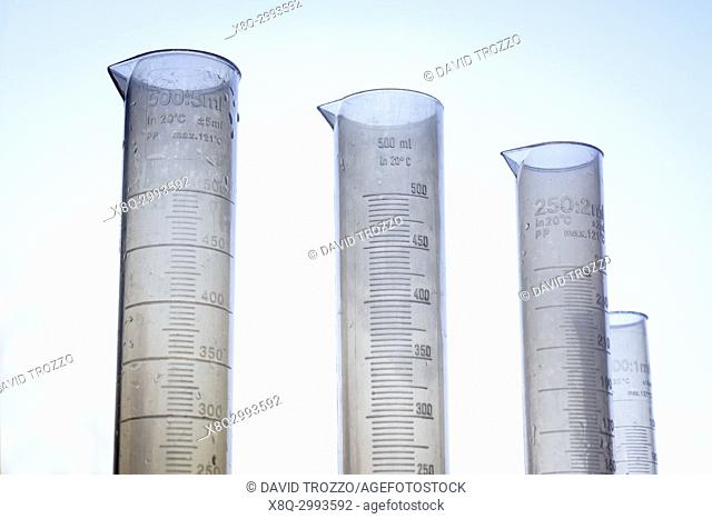 Graduated cylinders in high school classroom