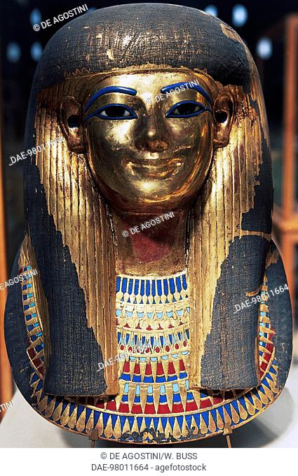 Funerary mask of Thuia, from the Tomb of Yuia and Thuia, Valley of the Kings, Egypt. Egyptian civilisation, New Kingdom, Dynasty XVIII