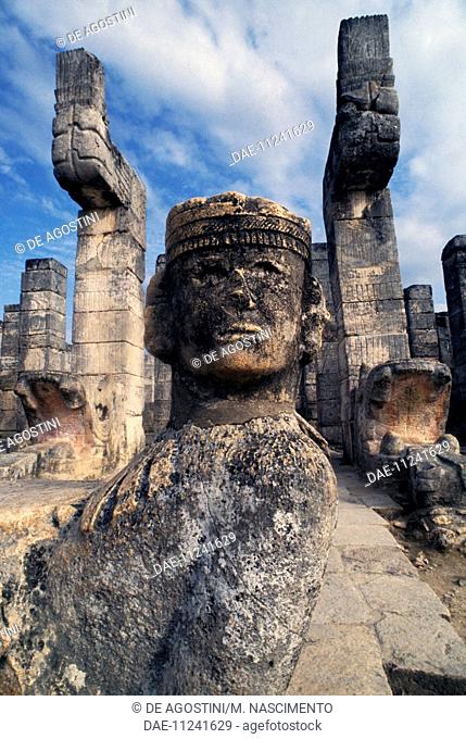 Statue of Chac-Mool, Chichen Itza (Unesco World Heritage List, 1988), Yucatan, Mexico. Maya Civilisation