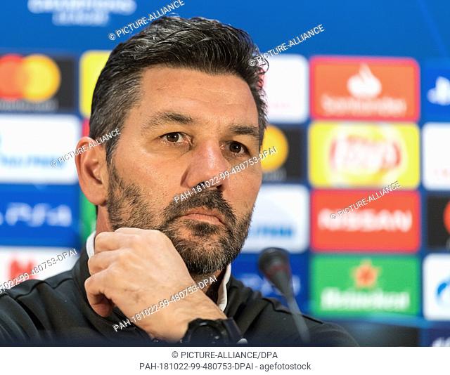 22 October 2018, Greece, Athens: Soccer: Champions League, FC Bayern Munich - AEK Athens, group stage, group E, press conference 3rd matchday