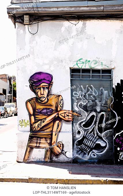 Chile, Santiago Metropolitan Region, Santiago. Street art in Barrio Providencia in Santiago