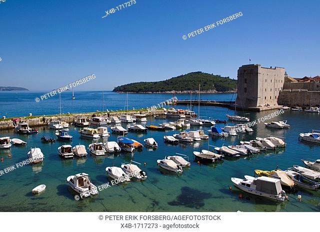 Old Port harbour area Dubrovnik city Dalmatia Croatia Europe