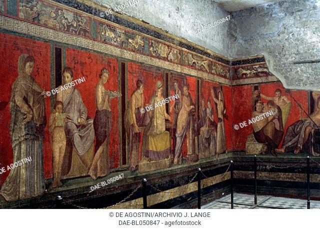 Scenes depicting the rites of initiation to the Dionysiac mysteries, Triclinium of the Villa of the Mysteries, Pompeii (UNESCO World Heritage List, 1997)