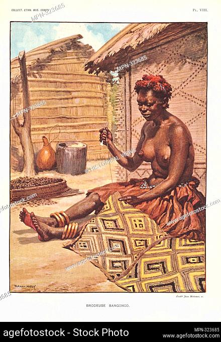 Brodeuse Bangongo. Torday, Emil, 1875-1931 (Author) Hardy, Norman H. (Artist). Notes ethnographiques sur les peuples communément appelés Bakuba