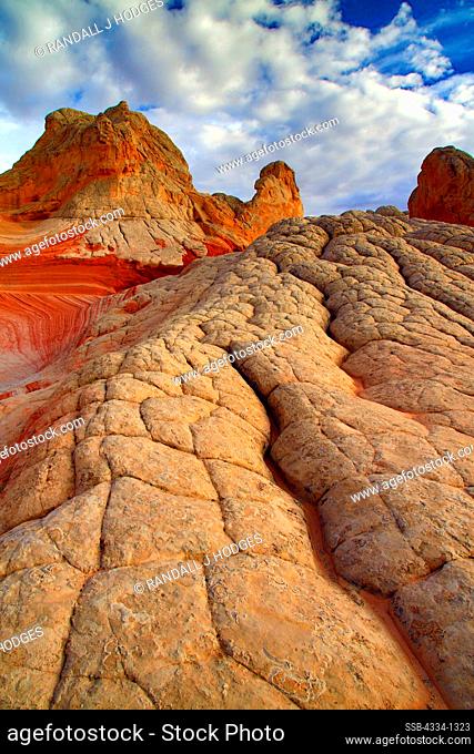 Crazy Rock formations in the White Pocket, Paria Canyon, Vermilion Cliffs National Monument, Arizona, USA