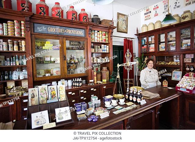 England, Shropshire, Ironbridge Gorge, Coalport, Blists Hill Victorian Town Museum, General Store Interior
