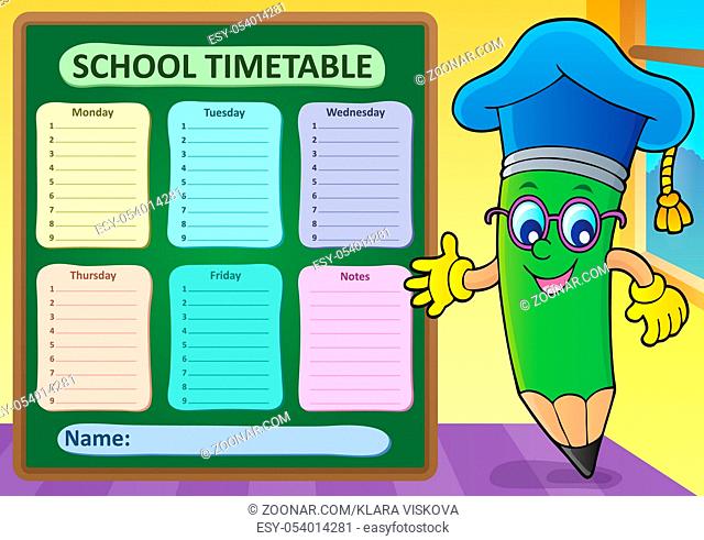 Weekly school timetable template 2 - picture illustration