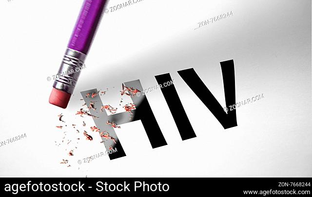 Eraser deleting the word HIV