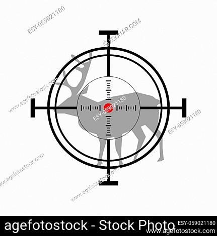 Illustration with hunting icon. Deer target