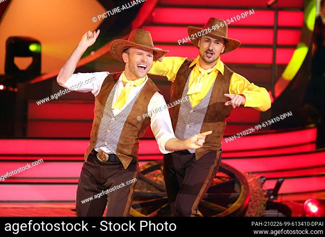26 February 2021, North Rhine-Westphalia, Cologne: ""Let's Dance"" - Kick-off of the 14th season of the RTL dance show: Robert Beitsch and Vadim Garbuzov dance...