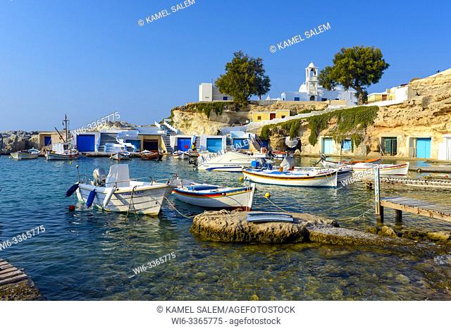 Mandrakia village, Milos island, Cyclades, Greece