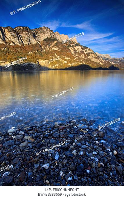 Lake Walen with Leistchamm and Naegeliberg, Switzerland