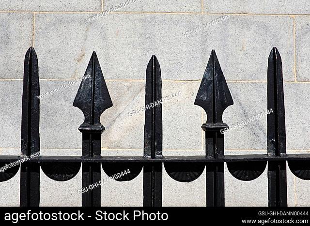 Wrought Iron Fence Detail, Bunker Hill Monument, Charlestown, Boston, Massachusetts, USA