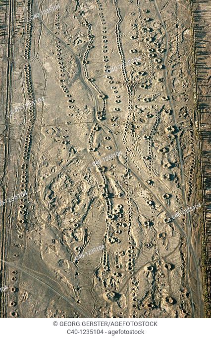 Karez in the Turfan Depression of Xinjiang, China  The karez, a system of shafts and subterranean aquaeducts, function as horizontal wells that collect and...