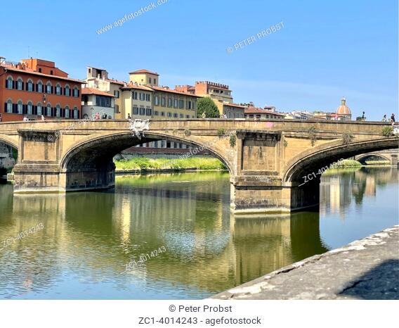Ponte Santa Trinita bridge over the river Arno in Florence - Italy