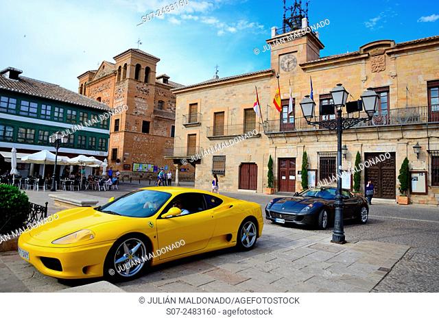 Almagro, Spain - May 29, 2015: Ferrari sports car Concentration in Almagro, Ciudad Real, Spain