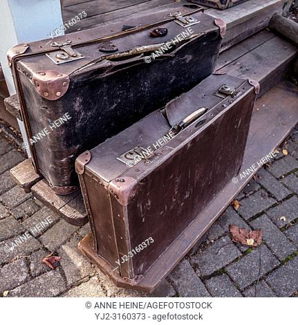 Old suitcase. Amusement Park Fort Fun, Sauerland, Bestwig, Germany