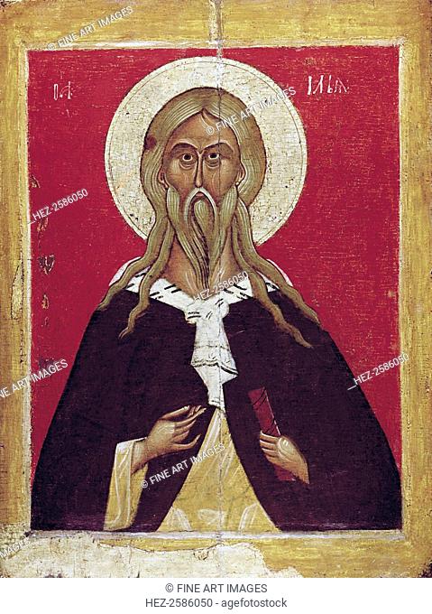 The Prophet Elijah, end 14th - early 15th century. Russian icon painting, Moscow School. Found in the collection of the State Tretyakov Gallery, Moscow