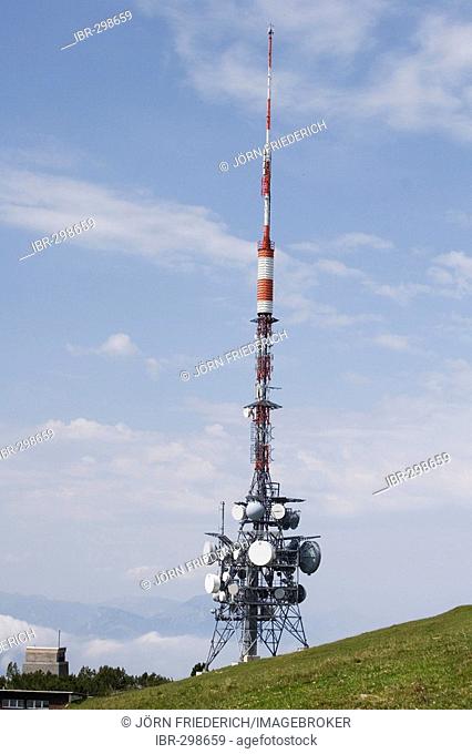 Transmitting mast on the Niederhorn, Bernese Oberland, Switzerland