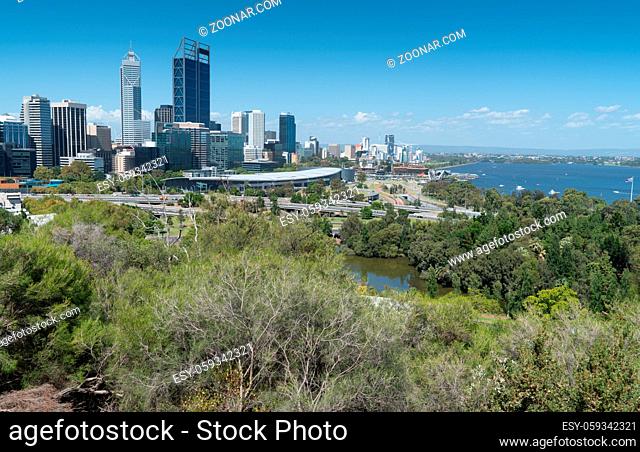 Skyline of downtown Perth, Western Australia