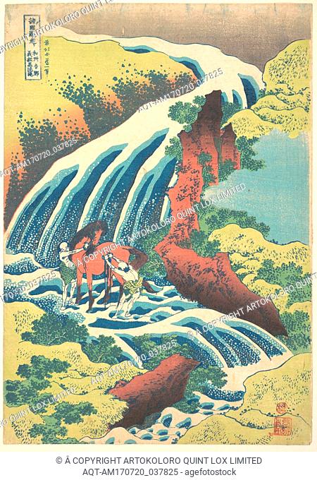 è«¸åœ‹ç€§å»»ãƒªã€€å’Œå·žå‰é‡Žç¾©çµŒé¦¬æ'—æ», The Waterfall Where Yoshitsune Washed His Horse at Yoshino in Yamato Province (WashÅ« Yoshino Yoshitsune uma arai...
