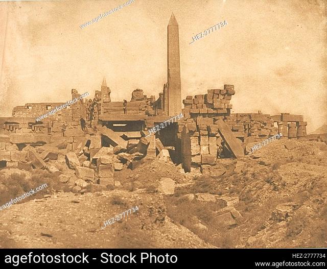 Ruines du Palais de Karnac - Vue prise à l'extrêmité du Sanctuaire, 1849-50. Creator: Maxime du Camp