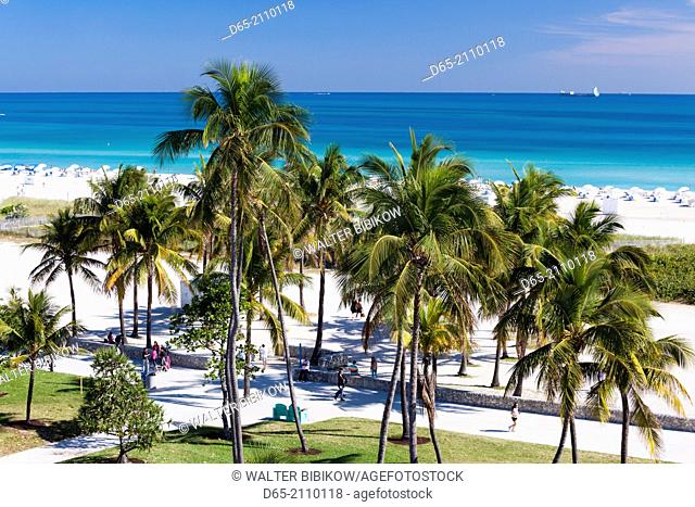 USA, Florida, Miami Beach, elevated view of South Beach