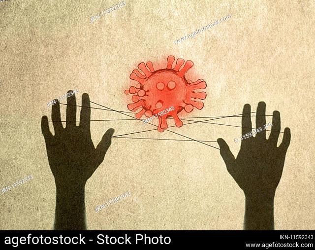 Coronavirus on cat’s cradle strings