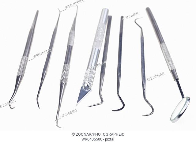 dentists tools isolated on a white background