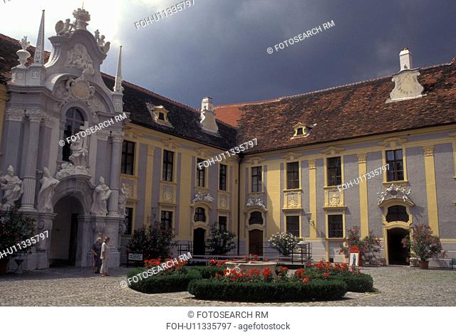 Austria, Durnstein, The Danube Valley, Wachau, The courtyard of The Parish Church