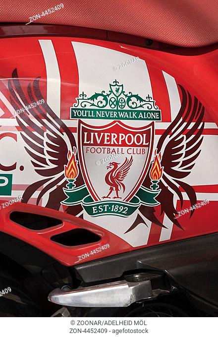 Logo des Liverpool Football Club auf einem Moped, Thailand, Südostasien Logo of Liverpool Football Club on a moped, Thailand, Southeast Asia