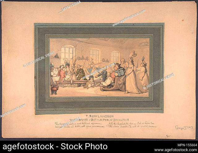 The Comforts of Bath and Public Breakfast. Artist: Thomas Rowlandson (British, London 1757-1827 London); Date: 1780-1827; Medium: Watercolor, graphite