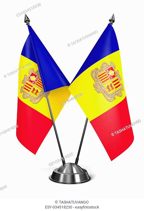 Andorra - Miniature Flags Isolated on White Background