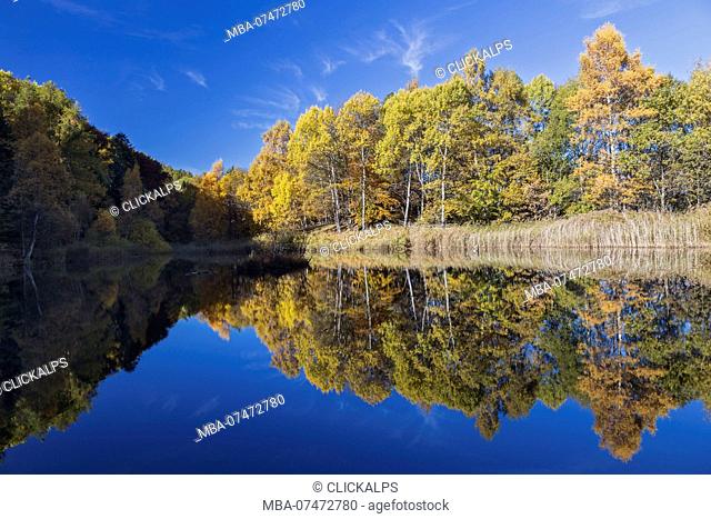 Orsiera Rocciavre Park, Susa Valley, Turin district, Piedmont, Italy, autumn at the Paradise lake of the frogs