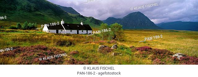 Glen Coe Landscape with Abandoned Farmhouse, Perthshire, Scotland, No Release