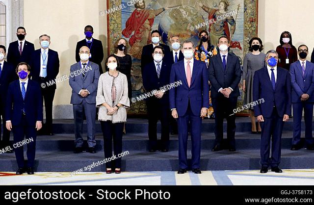 King Felipe VI of Spain attends Meeting with the Executive Council of the World Tourism Organization (UNWTO) on the occasion of its 113th meeting at El Pardo...