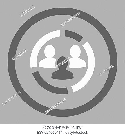 Demography diagram flat dark gray and white colors rounded vector icon