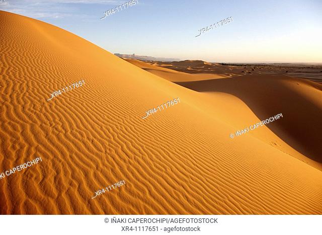 Sand Dunes in a desert, Wadi Tanezzouft, Ghat, Libia