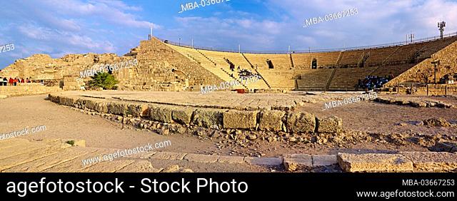 Roman theater in the ancient metropolis Caesarea Maritima, Haifa district, Israel, Middle East