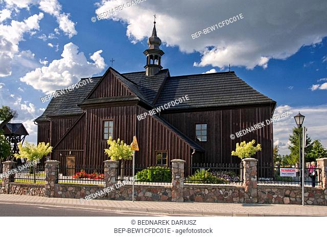 Assumption of Holy Mary`s Church in Deby Szlacheckie, village in Greater Poland voivodeship. Poland. The church was built in 1756