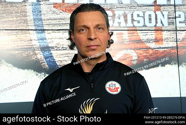 13 December 2023, Mecklenburg-Western Pomerania, Rostock: Uwe Speidel, Hansa Rostock's head of youth sport, is introduced as the second division club's new...