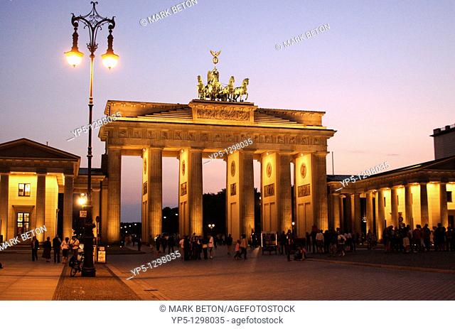 Brandenburg gate at dusk Berlin
